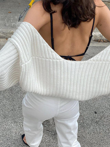 Cárdigan de punto para mujer, top corto de manga larga, suéter informal de moda de otoño, ropa de calle sexy, ropa de abrigo, suéter para mujer 