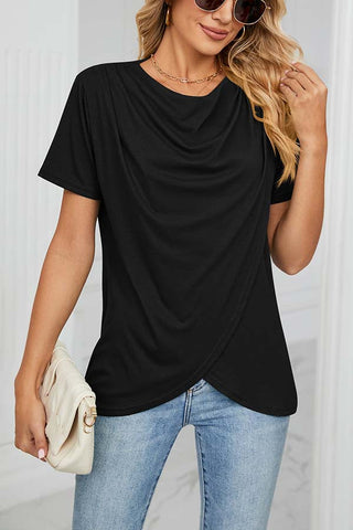Camiseta cruzada con cuello vuelto Something Casual 