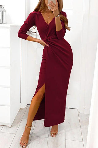 Midikleid mit verdrehtem Schlitz 