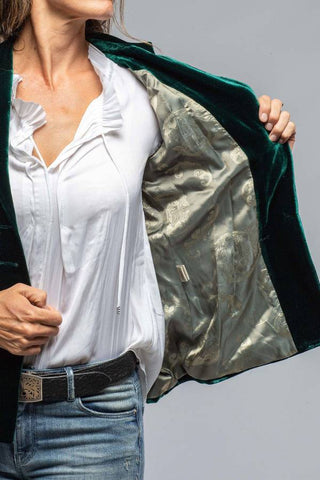 Vintage Gold Samt Langarm Taschen Blazer 