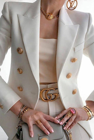 Blazer cruzado de metal Just Go for It 