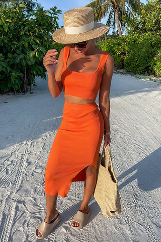 Seas The Moment – ​​Midi-Kleider mit kurzem Stricktop 