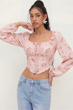 Elegant Floral Long Sleeve Blouse