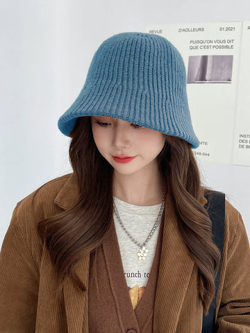 Fahion Pure Color Knitted Winter Warm Hat