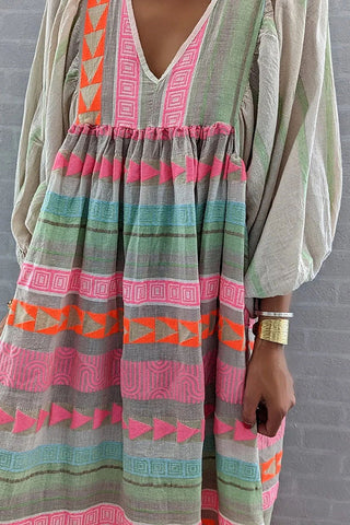 Whisked Away – A-Linien-Midikleid mit geometrischem Farbblock-Print 