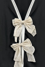 Bow Back Loose Casual Long Sleeve Tee