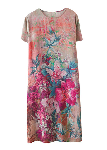 Französisches rotes O-Ausschnitt-Kuschel-Party-Chiffon-langes Kleid Sommer 