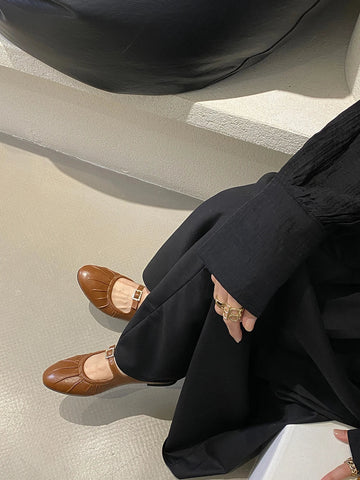 Mocasines de punta redonda para mujer, recién llegados en 2024, informales, de tacón bajo y plano, blancos, marrones, negros y rojos, sin cordones, Mary Janes, tallas 35-39 