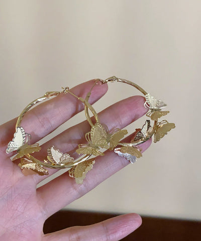 Vogue Gold – Creolen mit Schmetterlings-Motiv, Sterlingsilber 
