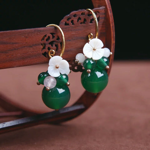Pendientes con borlas estilo étnico retro para mujer 