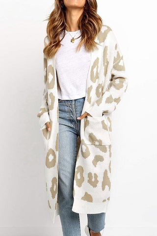 Suéter tipo cárdigan con estampado de leopardo, cómodo y dulce (3 colores) 
