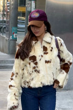 Faux Fur Leopard Print Fuzzy Warm Coat