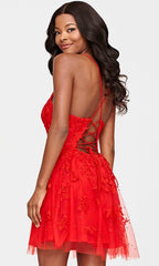Floral Applique Cocktail Dress