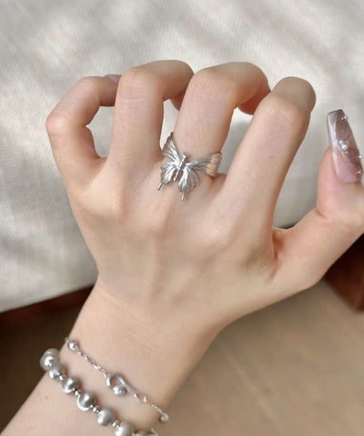 Anillos de lazo de plata de ley con seda fina 