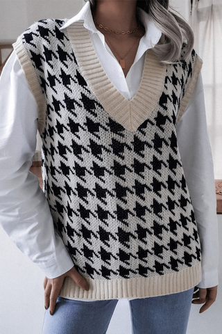 Casual Print Split Joint V Neck Tops