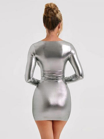 Vestido corto de manga larga para mujer, primavera otoño 2024, para fiesta y club, estilo urbano 
