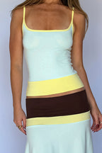 Casual Morandi Color Contrast Cami Top