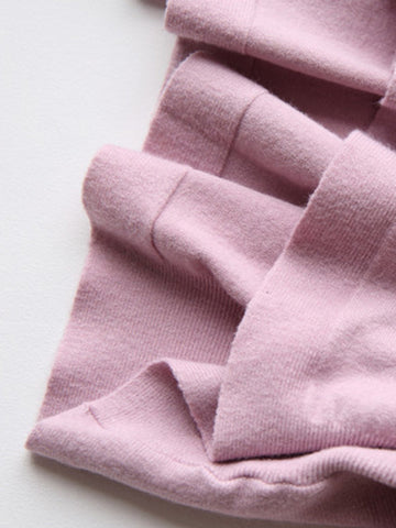 Fledermausärmel High-Low Einfarbiger Strickpullover mit U-Boot-Ausschnitt 