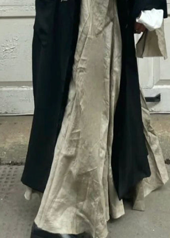 New Black Embroideried Cozy Cotton Long Cardigan Long Sleeve