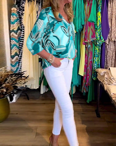 Long Sleeve Loose Printed Blouse(Buy 2 Free Shipping)