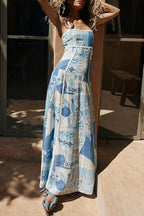 Casual Printed Spaghetti Strap Maxi Dress