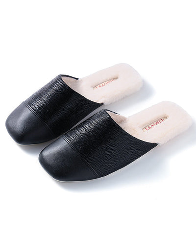 Zapatillas plateadas para mujer con forro de lana afelpada 