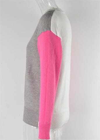 Autumn Winter round Neck Sweater Color Matching Knitwear Sweater Women