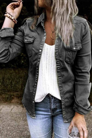 Chicindress Long Sleeve Solid Color Blouse(4 Colors)