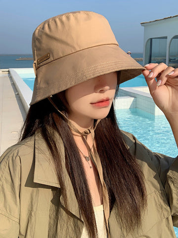 Lace-Up Wide Side Sun-Protection Hats&Caps Fisherman Hat