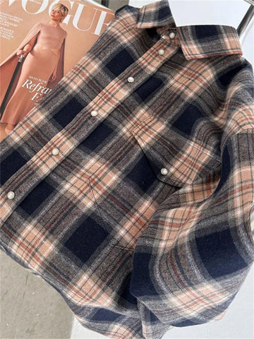 Camisas Tossy Lapel Otoño 2023, prendas de vestir exteriores de moda para mujer, contraste de manga larga, patchwork, elegante abrigo para mujer, cárdigan, camisas para mujer 