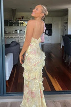 Sexy Wavy Trim Cami Maxi Dress
