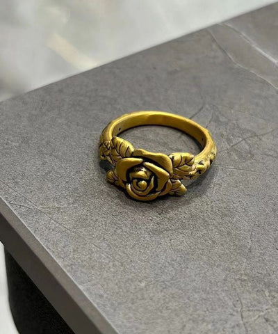Retro Sterling Silber Overgild Rose Ringe 