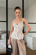 Elegant Lace Sexy Ruffle Wais Cami Top