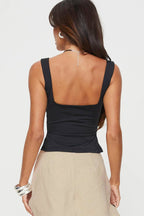 Ruched Backless Split Hem Tank Top