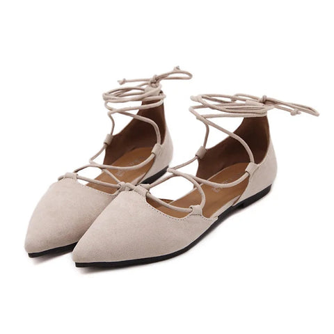 Cross Tied Pointed Toe Flats Shoes for Women Elegant Ballet Mary Janes Pumps Leopard Print Elegant Woman Shoes with Low Heels