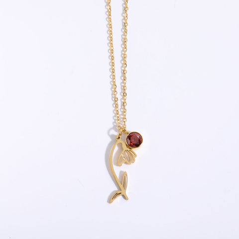 Blossom Birthstone Pendant Necklace - Eternal Bloom Collection