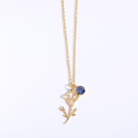 Blossom Birthstone Pendant Necklace - Eternal Bloom Collection