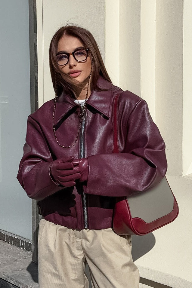 Vintage Matte Leather Biker Jacket
