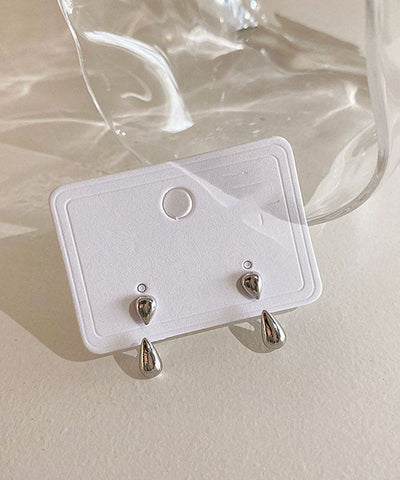 Boho Sterling Silver Water Drop Stud Earrings