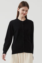 Cotton Crew-Neck Lightweight Knit Outerwear Cardigan