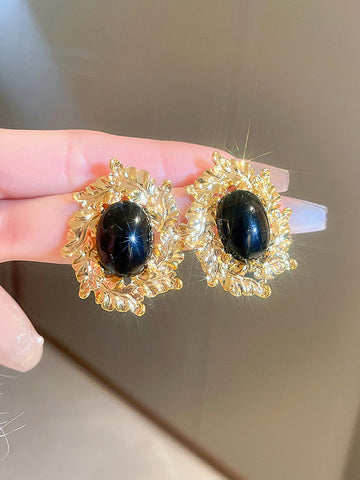 Accesorios para pendientes con piedras del Rin geométricas en forma de flor 