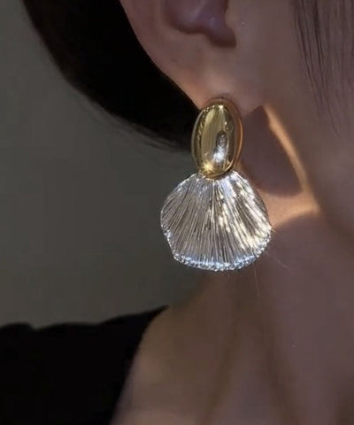 Boho Gold Copper Alloy Leaf Drop Earrings