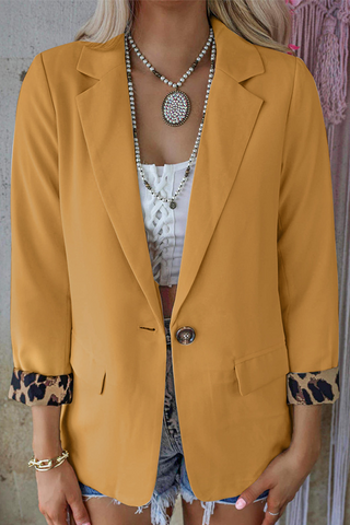 Prendas de abrigo informales con cuello vuelto y estampado de leopardo (6 colores) 