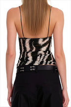 Triangle Cup Printed Slim Cami Top