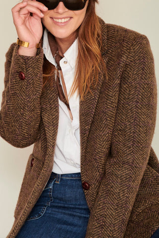 Blazer liso de espiga 