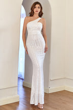 One Shoulder Sequins Mermaid Prom Dress