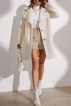 Longline Lapel Plush Winter Coat