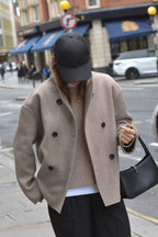 Winter Wool Stand Collar Long Jacket