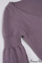 Floral Jacquard V-Neck Long-Sleeve Knit Top