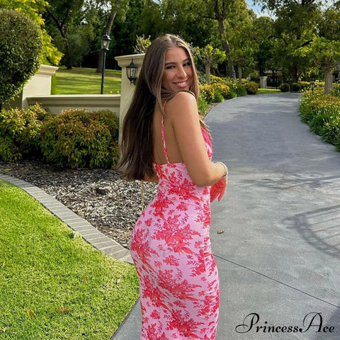 Vestido mini clásico de manga larga con estampado floral, aberturas y ribete fruncido - Floral